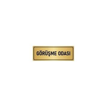 Özarslan Dizayn Departman Kapı İsimliği Görüşme Odası 7x20 cm Altın Renk Metal Yönlendirme Levhası