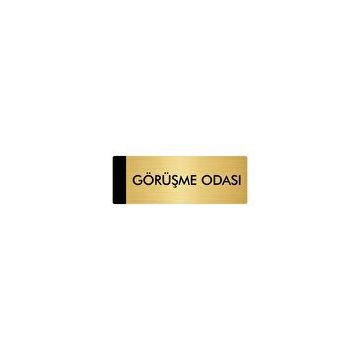 Özarslan Dizayn Departman Kapı İsimliği Görüşme Odası 7x20 cm Altın Renk Metal Yönlendirme Levhası