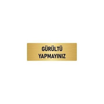 Özarslan Dizayn Departman Kapı İsimliği Gürültü Yapmayınız 10x20 cm Altın Renk Metal Yönlendirme Levhası