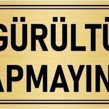 Özarslan Dizayn Departman Kapı İsimliği Gürültü Yapmayınız 10x20 cm Altın Renk Metal Yönlendirme Levhası