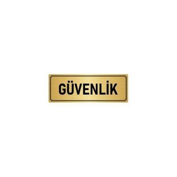 Özarslan Dizayn Departman Kapı İsimliği Güvenlik 10x20 cm Altın Renk Metal Yönlendirme Levhası