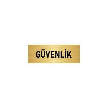 Özarslan Dizayn Departman Kapı İsimliği Güvenlik 5x20 cm Altın Renk Metal Yönlendirme Levhası