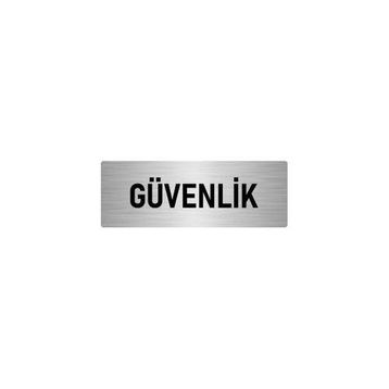 Özarslan Dizayn Departman Kapı İsimliği Güvenlik 5x20 cm Gümüş Renk Metal Yönlendirme Levhası