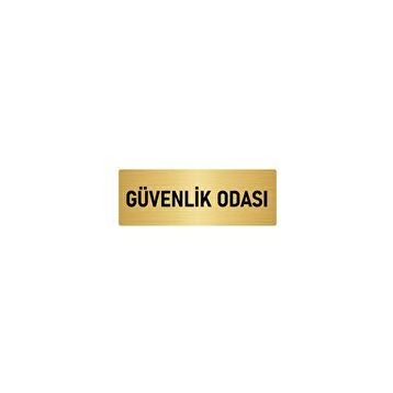 Özarslan Dizayn Departman Kapı İsimliği Güvenlik Odası 10x20 cm Altın Renk Metal Yönlendirme Levhası