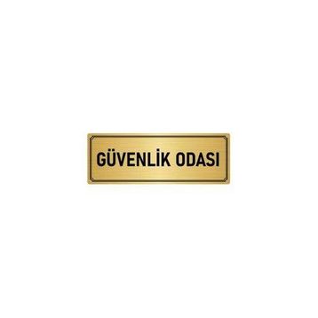 Özarslan Dizayn Departman Kapı İsimliği Güvenlik Odası 7x20 cm Altın Renk Metal Yönlendirme Levhası