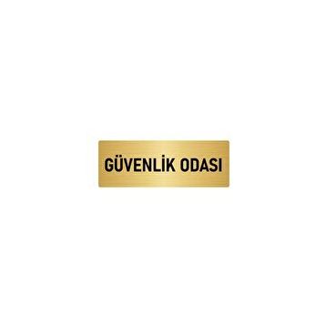 Özarslan Dizayn Departman Kapı İsimliği Güvenlik Odası 7x20 cm Altın Renk Metal Yönlendirme Levhası