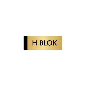 Özarslan Dizayn Departman Kapı İsimliği H Blok 5x20 cm Altın Renk Metal Yönlendirme Levhası