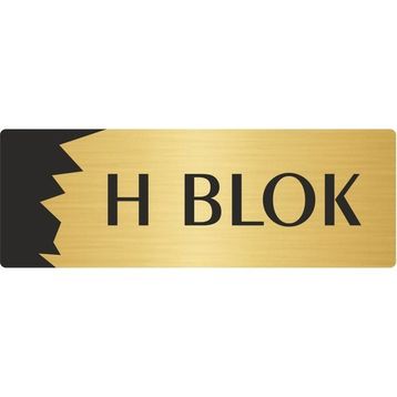 Özarslan Dizayn Departman Kapı İsimliği H Blok 5x20 cm Altın Renk Metal Yönlendirme Levhası