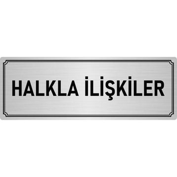 Özarslan Dizayn Departman Kapı İsimliği Halkla İlişkiler 10x20 cm Gümüş Renk Metal Yönlendirme Levhası