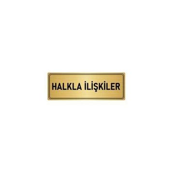 Özarslan Dizayn Departman Kapı İsimliği Halkla İlişkiler 5x20 cm Altın Renk Metal Yönlendirme Levhası