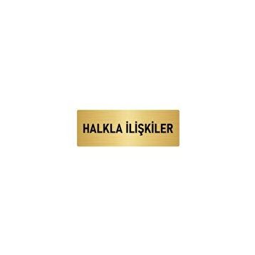 Özarslan Dizayn Departman Kapı İsimliği Halkla İlişkiler 5x20 cm Altın Renk Metal Yönlendirme Levhası
