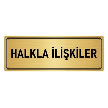 Özarslan Dizayn Departman Kapı İsimliği Halkla İlişkiler 5x20 cm Altın Renk Metal Yönlendirme Levhası