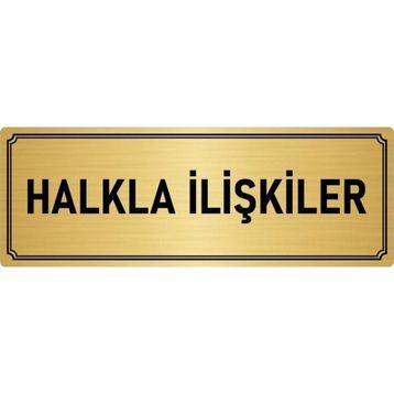 Özarslan Dizayn Departman Kapı İsimliği Halkla İlişkiler 5x20 cm Altın Renk Metal Yönlendirme Levhası