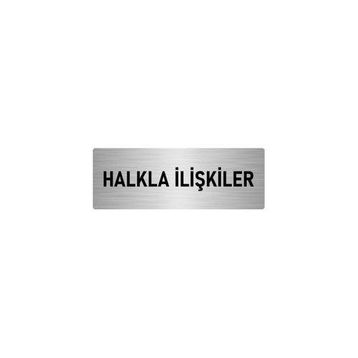 Özarslan Dizayn Departman Kapı İsimliği Halkla İlişkiler 5x20 cm Gümüş Renk Metal Yönlendirme Levhası