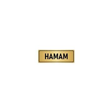 Özarslan Dizayn Departman Kapı İsimliği Hamam 10x20 cm Altın Renk Metal Yönlendirme Levhası