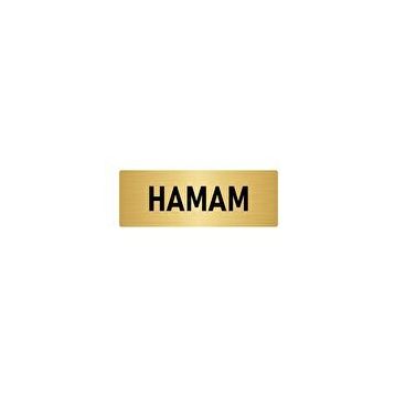 Özarslan Dizayn Departman Kapı İsimliği Hamam 10x20 cm Altın Renk Metal Yönlendirme Levhası