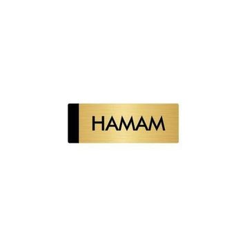 Özarslan Dizayn Departman Kapı İsimliği Hamam 10x20 cm Altın Renk Metal Yönlendirme Levhası