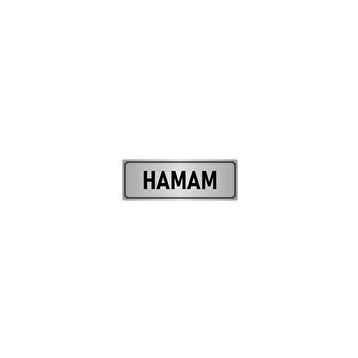 Özarslan Dizayn Departman Kapı İsimliği Hamam 10x20 cm Gümüş Renk Metal Yönlendirme Levhası