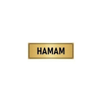 Özarslan Dizayn Departman Kapı İsimliği Hamam 5x20 cm Altın Renk Metal Yönlendirme Levhası