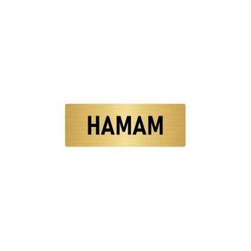 Özarslan Dizayn Departman Kapı İsimliği Hamam 5x20 cm Altın Renk Metal Yönlendirme Levhası
