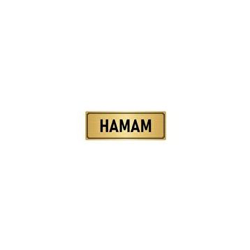Özarslan Dizayn Departman Kapı İsimliği Hamam 5x20 cm Altın Renk Metal Yönlendirme Levhası