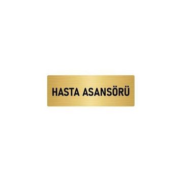 Özarslan Dizayn Departman Kapı İsimliği Hasta Asansörü 5x20 cm Altın Renk Metal Yönlendirme Levhası