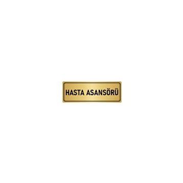 Özarslan Dizayn Departman Kapı İsimliği Hasta Asansörü 5x20 cm Altın Renk Metal Yönlendirme Levhası