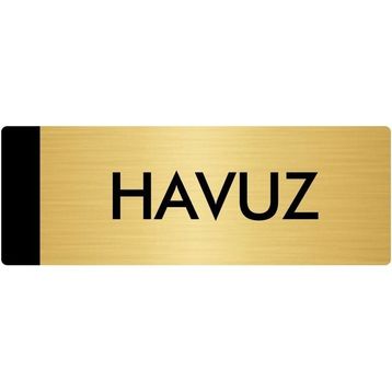 Özarslan Dizayn Departman Kapı İsimliği Havuz 7x20 cm Altın Renk Metal Yönlendirme Levhası