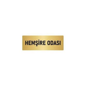 Özarslan Dizayn Departman Kapı İsimliği Hemşire Odası 10x20 cm Altın Renk Metal Yönlendirme Levhası