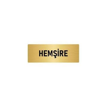 Özarslan Dizayn Departman Kapı İsimliği Hemşire Odası 10x20 cm Altın Renk Metal Yönlendirme Levhası