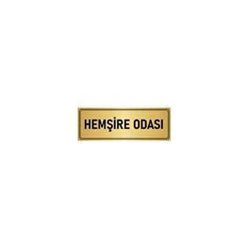 Özarslan Dizayn Departman Kapı İsimliği Hemşire Odası 10x20 cm Altın Renk Metal Yönlendirme Levhası