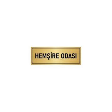 Özarslan Dizayn Departman Kapı İsimliği Hemşire Odası 5x20 cm Altın Renk Metal Yönlendirme Levhası