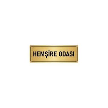 Özarslan Dizayn Departman Kapı İsimliği Hemşire Odası 5x20 cm Altın Renk Metal Yönlendirme Levhası