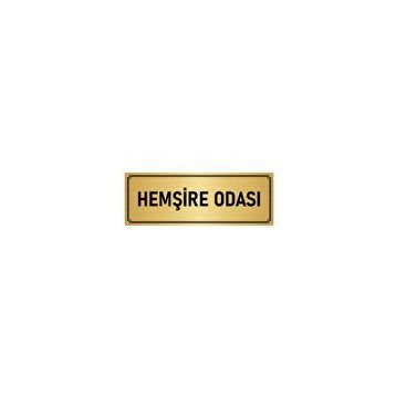 Özarslan Dizayn Departman Kapı İsimliği Hemşire Odası 5x20 cm Altın Renk Metal Yönlendirme Levhası