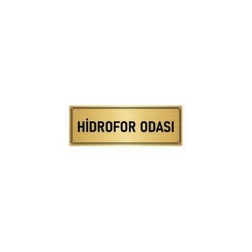 Özarslan Dizayn Departman Kapı İsimliği Hidrofor Odası 5x20 cm Altın Renk Metal Yönlendirme Levhası