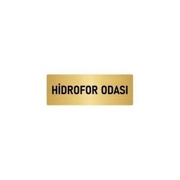 Özarslan Dizayn Departman Kapı İsimliği Hidrofor Odası 5x20 cm Altın Renk Metal Yönlendirme Levhası