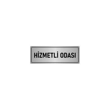 Özarslan Dizayn Departman Kapı İsimliği Hizmetli Odası 10x20 cm Gümüş Renk Metal Yönlendirme Levhası