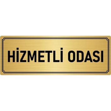 Özarslan Dizayn Departman Kapı İsimliği Hizmetli Odası 5x20 cm Altın Renk Metal Yönlendirme Levhası