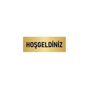 Özarslan Dizayn Departman Kapı İsimliği Hoşgeldiniz 5x20 cm Altın Renk Metal Yönlendirme Levhası