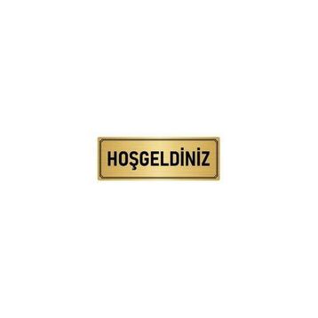 Özarslan Dizayn Departman Kapı İsimliği Hoşgeldiniz 5x20 cm Altın Renk Metal Yönlendirme Levhası
