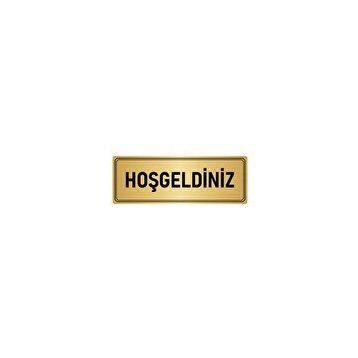 Özarslan Dizayn Departman Kapı İsimliği Hoşgeldiniz 7x20 cm Altın Renk Metal Yönlendirme Levhası
