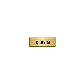 Özarslan Dizayn Departman Kapı İsimliği İç Giyim 10x20 cm Altın Renk Metal Yönlendirme Levhası