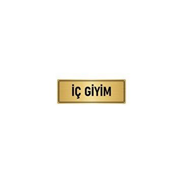 Özarslan Dizayn Departman Kapı İsimliği İç Giyim 10x20 cm Altın Renk Metal Yönlendirme Levhası