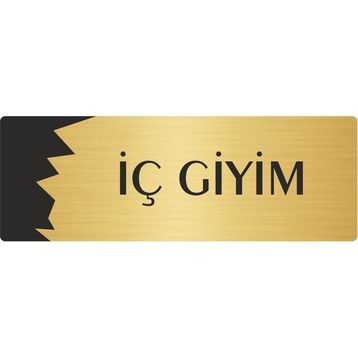 Özarslan Dizayn Departman Kapı İsimliği İç Giyim 10x20 cm Altın Renk Metal Yönlendirme Levhası