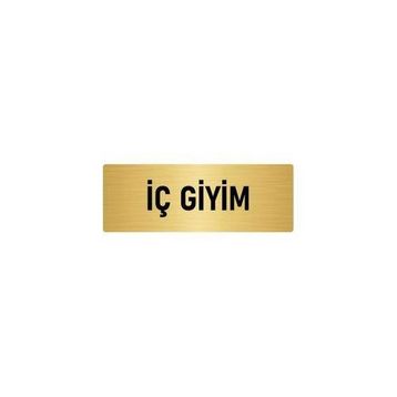 Özarslan Dizayn Departman Kapı İsimliği İç Giyim 5x20 cm Altın Renk Metal Yönlendirme Levhası
