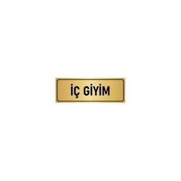 Özarslan Dizayn Departman Kapı İsimliği İç Giyim 5x20 cm Altın Renk Metal Yönlendirme Levhası