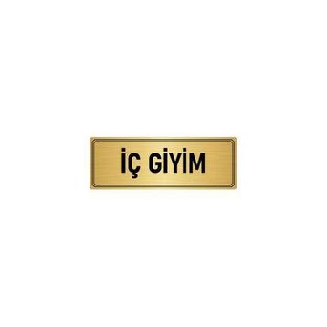 Özarslan Dizayn Departman Kapı İsimliği İç Giyim 5x20 cm Altın Renk Metal Yönlendirme Levhası