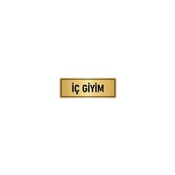 Özarslan Dizayn Departman Kapı İsimliği İç Giyim 5x20 cm Altın Renk Metal Yönlendirme Levhası