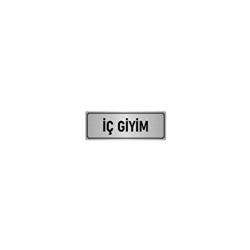 Özarslan Dizayn Departman Kapı İsimliği İç Giyim 7x20 cm Gümüş Renk Metal Yönlendirme Levhası