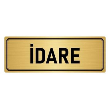 Özarslan Dizayn Departman Kapı İsimliği İdare 7x20 cm Altın Renk Metal Yönlendirme Levhası